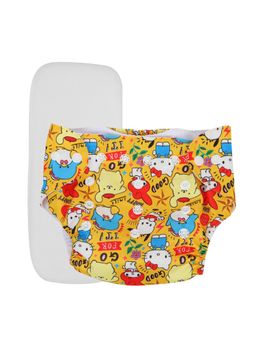 Chinmay Kids - Mustard Prints Reusable, Washable and Adjustable Cloth Diaper