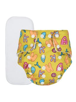 Chinmay Kids - Yellow Prints Reusable, Washable and Adjustable Cloth Diaper