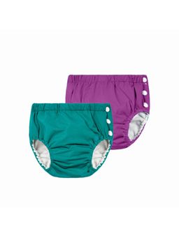 Chinmay Kids - Teal- Purple Reusable Swimwear Diaper for Unisex (Set of 2)