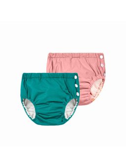 Chinmay Kids - Teal- Pink Reusable Swimwear Diaper for Unisex (Set of 2)