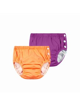 Chinmay Kids - Purple-Orange Reusable Swimwear Diaper for Unisex (Set of 2)