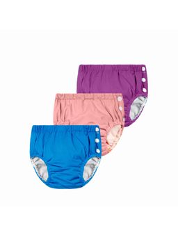 Chinmay Kids - Purple, Pink & Blue Reusable Swimwear Diaper Pants for Unisex (Set of 3)