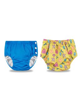 Chinmay Kids - Blue-Yellow Reusable Swimwear Diaper for Unisex (Set of 2)