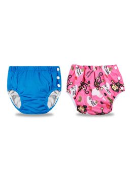 Chinmay Kids - Blue-Pink Reusable Swimwear Diaper for Unisex (Set of 2)