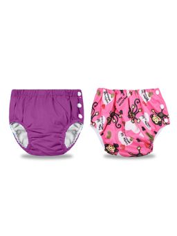 Chinmay Kids - Purple-Pink Reusable Swimwear Diaper for Unisex (Set of 2)