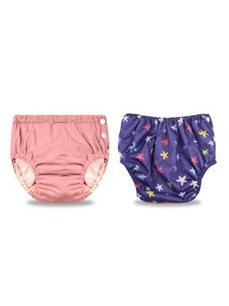Chinmay Kids - Pink-Blue Reusable Swimwear Diaper for Unisex (Set of 2)