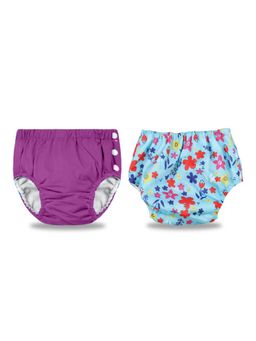 Chinmay Kids - Purple-Blue Reusable Swimwear Diaper for Unisex (Set of 2)