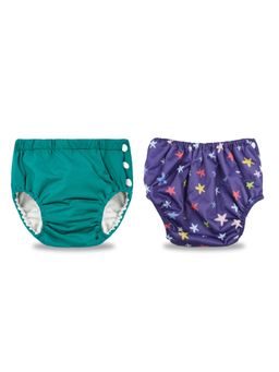 Chinmay Kids - Teal-Blue Reusable Swimwear Diaper for Unisex (Set of 2)