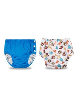 Chinmay Kids - Blue-White Reusable Swimwear Diaper for Unisex (Set of 2)