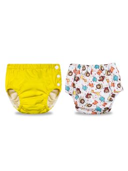 Chinmay Kids - Yellow-White Reusable Swimwear Diaper for Unisex (Set of 2)