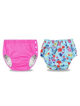 Chinmay Kids - Pink-Blue Reusable Swimwear Diaper for Unisex (Set of 2)