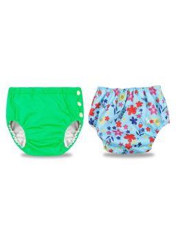 Chinmay Kids - Green-Blue Reusable Swimwear Diaper for Unisex (Set of 2)