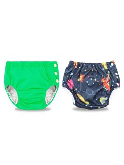 Chinmay Kids - Blue-Navy Reusable Swimwear Diaper for Unisex (Set of 2)