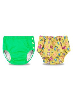 Chinmay Kids - Green-Yellow Reusable Swimwear Diaper for Unisex (Set of 2)