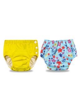 Chinmay Kids - Yellow-Blue Reusable Swimwear Diaper for Unisex (Set of 2)