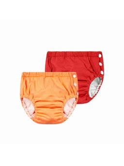 Chinmay Kids - Orange-Red Reusable Swimwear Diaper for Unisex (Set of 2)