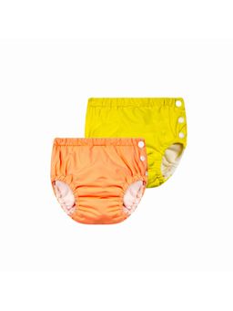 Chinmay Kids - Yellow-Orange Reusable Swimwear Diaper for Unisex (Set of 2)
