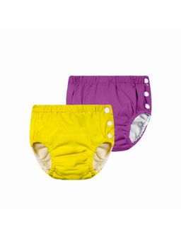 Chinmay Kids - Yellow-Purple Reusable Swimwear Diaper for Unisex (Set of 2)