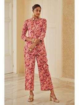Soch - Pink Rayon Floral Print Co-ord (Set of 2)