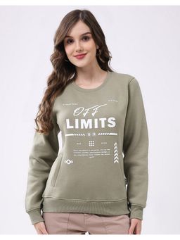 Rock.it - Women Grey Regular Fit Round Neck Full Sleeve Printed Sweatshirt