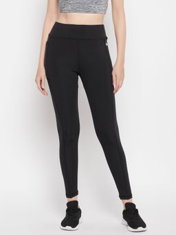 Clovia - High Rise Activewear Tights Black