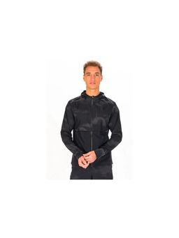 On - Men Black Polyamide Hooded Jacket