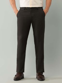Arrow - Mens Brown Mid Waist Solid Formal Trouser