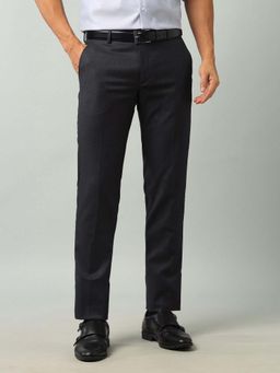 Arrow - Mens Grey Mid Waist Stripes Formal Trouser