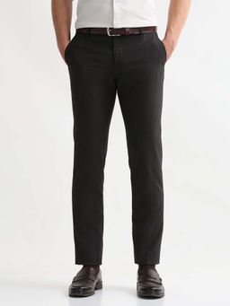 Arrow - Mens Brown Mid Waist Solid Formal Trouser