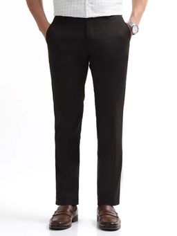 Arrow - Mens Brown Mid Waist Solid Formal Trouser