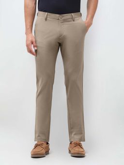U.S. POLO ASSN. - Mens Brown Mid Waist Solid Casual Trouser