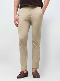 U.S. POLO ASSN. - Mens Brown Mid Waist Solid Casual Trouser