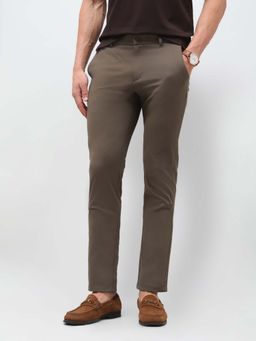 U.S. POLO ASSN. - Mens Brown Mid Waist Solid Casual Trouser