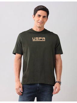 U.S. Polo Assn. Denim Co. - Graphic Green Half Sleeves Round Neck T-Shirt