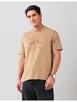 U.S. Polo Assn. Denim Co. - Graphic Beige Half Sleeves Round Neck T-Shirt