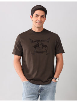 U.S. Polo Assn. Denim Co. - Graphic Brown Half Sleeves Round Neck T-Shirt