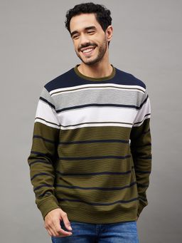 Club York - Multicolor Round Neck Plus Size Sweatshirt