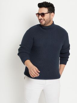 Club York - Grey High Neck Plus Size Sweater