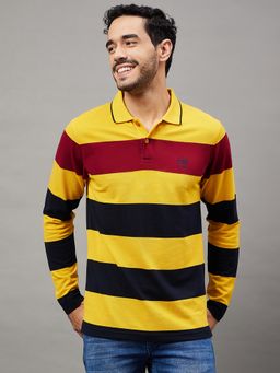 Club York - Mustard Striped Polo T-Shirt