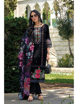 Autumnlane - Jashan Black Heavy Embroidered Pakistani Kurta with Pant and Dupatta (Set of 3)