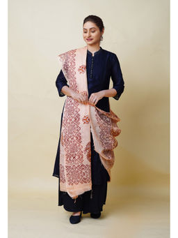 Unnati Silks - Cream Pure Block Printed Kota Dupatta-UDS5880