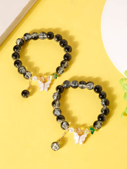 Stol'N - Black Butterfly Detailed Crystal Bracelets (Pack Of 2) (3-12 Years)