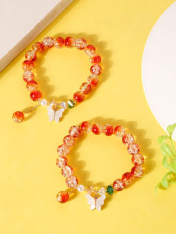 Stol'N - Red Butterfly Detailed Crystal Bracelets (Pack Of 2) (3-12 Years)
