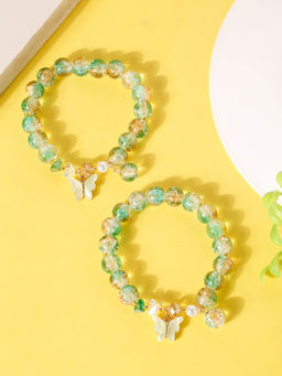 Stol'N - Green Butterfly Detailed Crystal Bracelets (Pack Of 2) (3-12 Years)