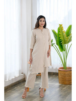 Bakhiya Jaipur - Mocha Cotton Solid Co-ord Set