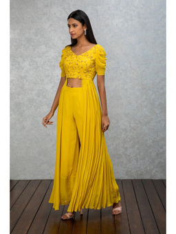 ISHA GUPTA TAYAL - Yellow Citrine Kurta and Palazzo Set