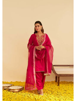 Sheetal Batra - Marwa - Hotpink Short Chauga Kurta with Salwar and Dupatta