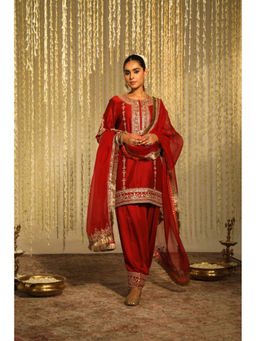Sheetal Batra - Mehak - Deep Red Short Kurta with Salwar and Dupatta