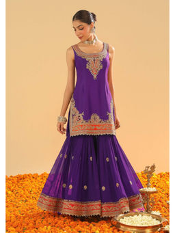 Sheetal Batra - Maziyah - Deep Purple Short Kurta with Garara