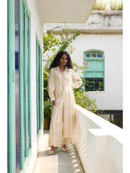 Raas Life - Cream Sharda Stripes Tunic and Pant